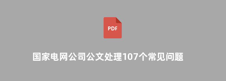 国家电网公司公文处理107个常见问题解答 第二版